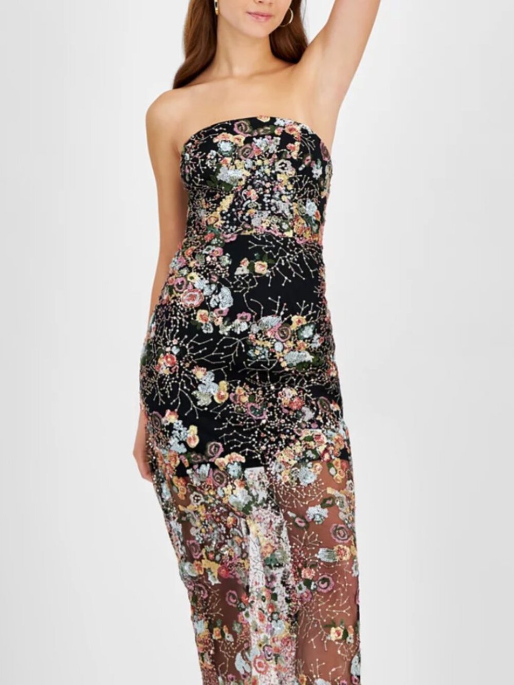 Women's Sequined Strapless Mini Dress